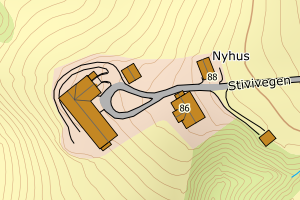 Kartbilde fra WMS-tjeneste av avviket