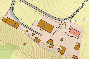 Kartbilde fra WMS-tjeneste av avviket