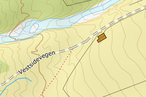 Kartbilde fra WMS-tjeneste av avviket