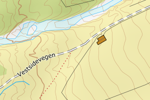 Kartbilde fra WMS-tjeneste av avviket