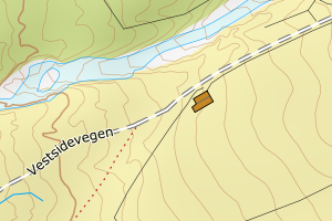 Kartbilde fra WMS-tjeneste av avviket