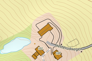 Kartbilde fra WMS-tjeneste av avviket