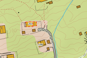 Kartbilde fra WMS-tjeneste av avviket