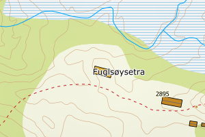 Kartbilde fra WMS-tjeneste av avviket