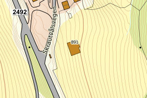 Kartbilde fra WMS-tjeneste av avviket