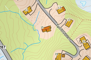 Kartbilde fra WMS-tjeneste av avviket