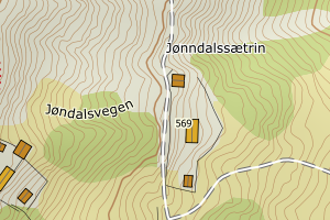 Kartbilde fra WMS-tjeneste av avviket