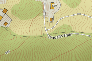 Kartbilde fra WMS-tjeneste av avviket