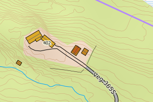 Kartbilde fra WMS-tjeneste av avviket