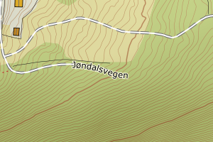 Kartbilde fra WMS-tjeneste av avviket