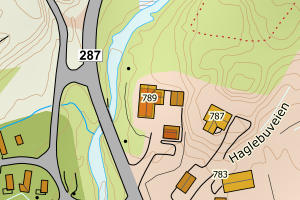 Kartbilde fra WMS-tjeneste av avviket