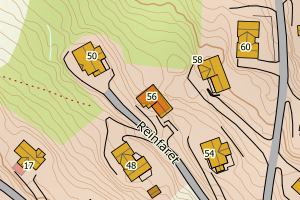 Kartbilde fra WMS-tjeneste av avviket