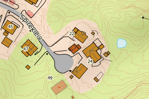 Kartbilde fra WMS-tjeneste av avviket