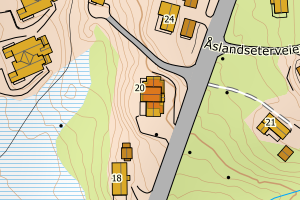 Kartbilde fra WMS-tjeneste av avviket