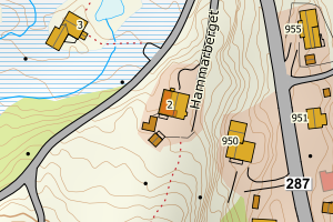 Kartbilde fra WMS-tjeneste av avviket