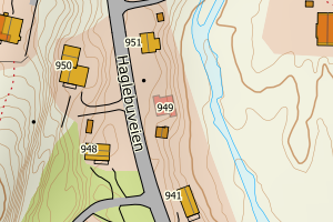 Kartbilde fra WMS-tjeneste av avviket