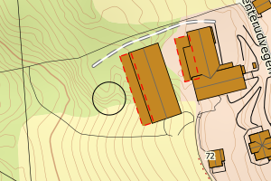 Kartbilde fra WMS-tjeneste av avviket