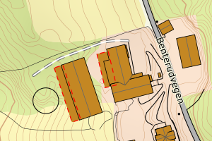 Kartbilde fra WMS-tjeneste av avviket