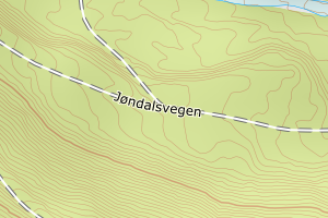 Kartbilde fra WMS-tjeneste av avviket