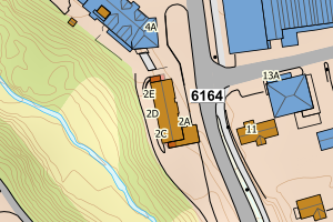 Kartbilde fra WMS-tjeneste av avviket