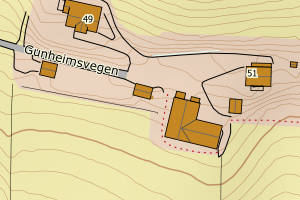 Kartbilde fra WMS-tjeneste av avviket