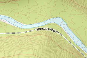 Kartbilde fra WMS-tjeneste av avviket