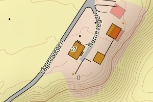 Kartbilde fra WMS-tjeneste av avviket