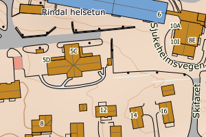 Kartbilde fra WMS-tjeneste av avviket