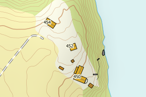 Kartbilde fra WMS-tjeneste av avviket