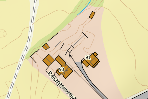 Kartbilde fra WMS-tjeneste av avviket