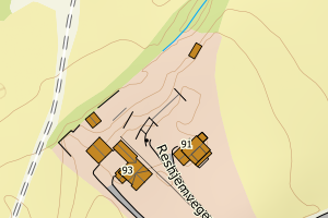 Kartbilde fra WMS-tjeneste av avviket