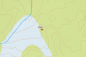 Kartbilde fra WMS-tjeneste av avviket