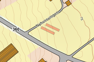 Kartbilde fra WMS-tjeneste av avviket