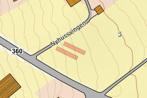 Kartbilde fra WMS-tjeneste av avviket