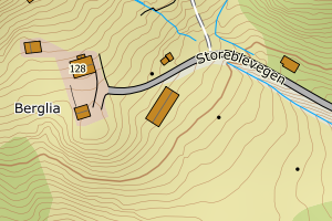 Kartbilde fra WMS-tjeneste av avviket