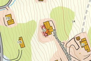 Kartbilde fra WMS-tjeneste av avviket