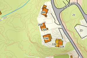 Kartbilde fra WMS-tjeneste av avviket