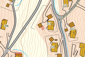 Kartbilde fra WMS-tjeneste av avviket