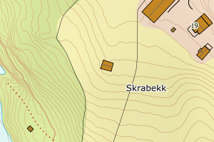 Kartbilde fra WMS-tjeneste av avviket