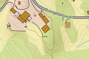 Kartbilde fra WMS-tjeneste av avviket