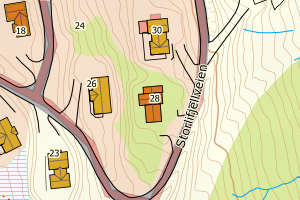 Kartbilde fra WMS-tjeneste av avviket