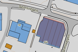 Kartbilde fra WMS-tjeneste av avviket