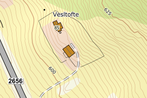 Kartbilde fra WMS-tjeneste av avviket