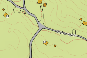 Kartbilde fra WMS-tjeneste av avviket