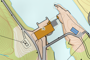 Kartbilde fra WMS-tjeneste av avviket