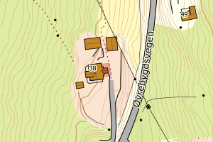 Kartbilde fra WMS-tjeneste av avviket