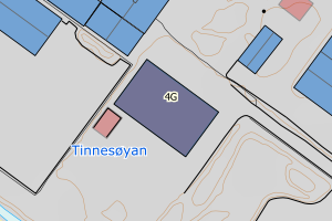 Kartbilde fra WMS-tjeneste av avviket