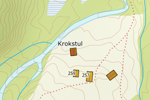 Kartbilde fra WMS-tjeneste av avviket