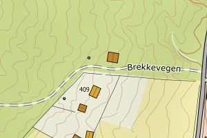 Kartbilde fra WMS-tjeneste av avviket