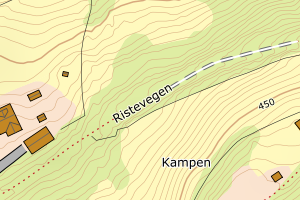 Kartbilde fra WMS-tjeneste av avviket